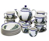 Zestaw deserowy duży - ceramika bolesławiecka