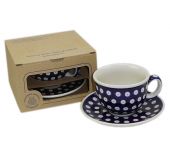 Filiżanka + spodek w kartoniku - ceramika bolesławiecka