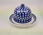 Talerz z pokrywą - ceramika bolesławiecka