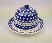 Talerz z pokrywą - ceramika bolesławiecka